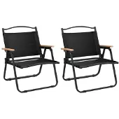 The Living Store Campingstühle 2 Stk. Schwarz 54x43x59 cm Oxford-Gewebe
