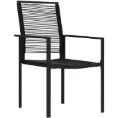 The Living Store Gartenstühle 2 Stk. PVC Rattan Schwarz