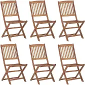 The Living Store Klappbare Gartenstühle 6 Stk. mit Kissen Massivholz Akazie