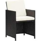 The Living Store Gartenstühle 4 Stk. Poly Rattan Schwarz