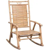The Living Store Schaukelstuhl mit Kissen Bambus