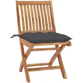 The Living Store Klappbare Gartenstühle mit Kissen 8 Stk. Massivholz Teak