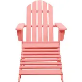 The Living Store Adirondack-Gartenstuhl mit Fußstütze Massivholz Tanne Rosa