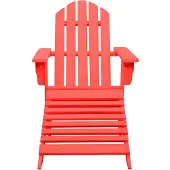 The Living Store Adirondack-Gartenstuhl mit Fußstütze Massivholz Tanne Rot