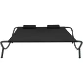 The Living Store Garten-Sonnenliege Stoff Schwarz