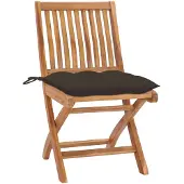 The Living Store Klappbare Gartenstühle mit Kissen 8 Stk. Massivholz Teak