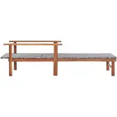 The Living Store Sonnenliege Poly Rattan und Akazie Massivholz Grau