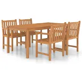 The Living Store 5-tlg. Garten-Essgruppe Massivholz Teak