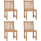 The Living Store Gartenstühle 4 Stk. mit Kissen Massivholz Teak