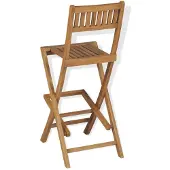 The Living Store Klappbare Garten-Barhocker 2 Stk. Massivholz Teak