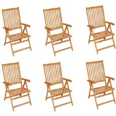 The Living Store Gartenstühle 6 Stk. mit Hellgrünen Kissen Massivholz Teak