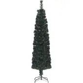 The Living Store Künstlicher Weihnachtsbaum Schlank mit Ständer 120 cm Glasfaser