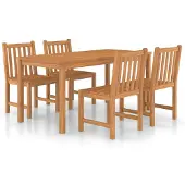 The Living Store 5-tlg. Garten-Essgruppe Massivholz Teak