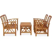 The Living Store 4-tlg. Garten-Lounge-Set Massivholz Akazie
