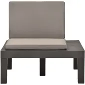 The Living Store Garten-Lounge-Stuhl mit Sitzpolster Kunststoff Anthrazit