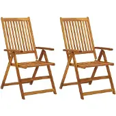 The Living Store Garten-Liegestühle 2 Stk. mit Kissen Akazie Massivholz