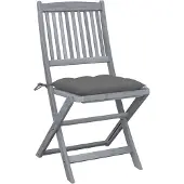 The Living Store Klappbare Gartenstühle 4 Stk. mit Kissen Massivholz Akazie
