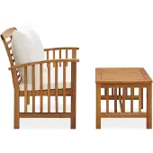 The Living Store 2-tlg. Garten-Lounge-Set mit Kissen Massivholz Akazie