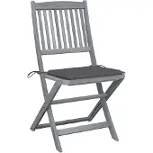 The Living Store Klappbare Gartenstühle 4 Stk. mit Kissen Massivholz Akazie