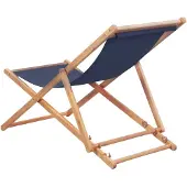 The Living Store Klappbarer Strandstuhl Stoff und Holzrahmen Blau