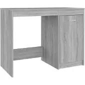 The Living Store Schreibtisch Grau Sonoma 100x50x76 cm Holzwerkstoff