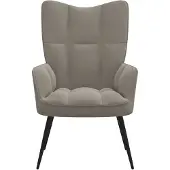The Living Store Relaxsessel Hellgrau Samt