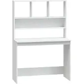 The Living Store Schreibtisch mit Regal Weiß 102x45x148 cm Holzwerkstoff