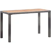 vidaXL Gartentisch Anthrazit und Braun 123x60x74 cm Massivholz Akazie
