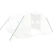 The Living Store Gewächshaus mit Stahlrahmen Weiß 12 m² 4x3x2 m