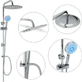 The Living Store Doppelkopf-Duschset mit Handbrause Edelstahl