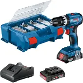 Bosch Akku-Schlagbohrschrauber GSB 18V-45, 2 x GBA 18V 2.0Ah in L-Case Pick & Click