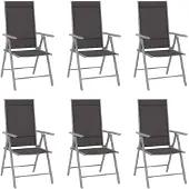 vidaXL Klappstühle, 6 Stück, Textilene, Schwarz