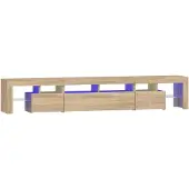 The Living Store TV-Schrank mit LED-Leuchten Sonoma-Eiche 230x36,5x40 cm