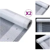 vidaXL Gitter-Abdeckplanen 2 Stk. 260 g/m² 3x6 m Weiß - Planen