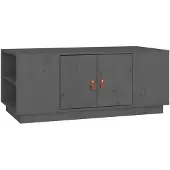The Living Store Couchtisch Grau 100x50x41 cm Massivholz Kiefer