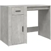 The Living Store Schreibtisch Betongrau 100x49x75 cm Holzwerkstoff