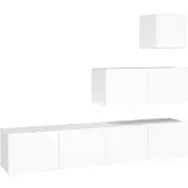 The Living Store 4-tlg. TV-Schrank-Set Weiß Holzwerkstoff