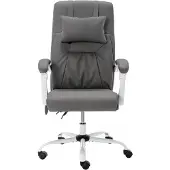 The Living Store Massage-Bürostuhl Grau Kunstleder
