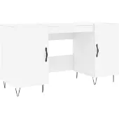 The Living Store Schreibtisch Weiß 140x50x75 cm Holzwerkstoff