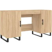 The Living Store Schreibtisch Sonoma-Eiche 140x50x75 cm Holzwerkstoff
