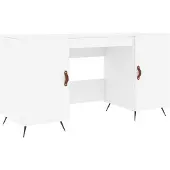 The Living Store Schreibtisch Weiß 140x50x75 cm Holzwerkstoff