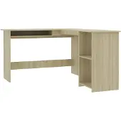 The Living Store Eckschreibtisch L-Form Sonoma-Eiche 120x140x75 cm Holzwerkstoff