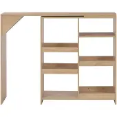 The Living Store Bartisch mit Beweglichem Regal Eichenbraun 138x39x110 cm