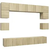 The Living Store 8-tlg. TV-Schrank-Set Sonoma-Eiche Holzwerkstoff