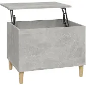 The Living Store Couchtisch Betongrau 60x44,5x45 cm Holzwerkstoff