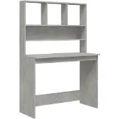 The Living Store Schreibtisch mit Regal Betongrau 102x45x148 cm Holzwerkstoff
