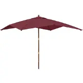 vidaXL Sonnenschirm mit Holzmast Bordeauxrot 300x300x273 cm