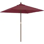 vidaXL Sonnenschirm mit Holzmast Bordeauxrot 198x198x231 cm