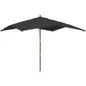 vidaXL Sonnenschirm mit Holzmast Schwarz 300x300x273 cm