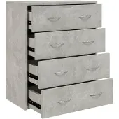 vidaXL Kommode mit 4 Schubladen 60x30,5x71 cm Betongrau